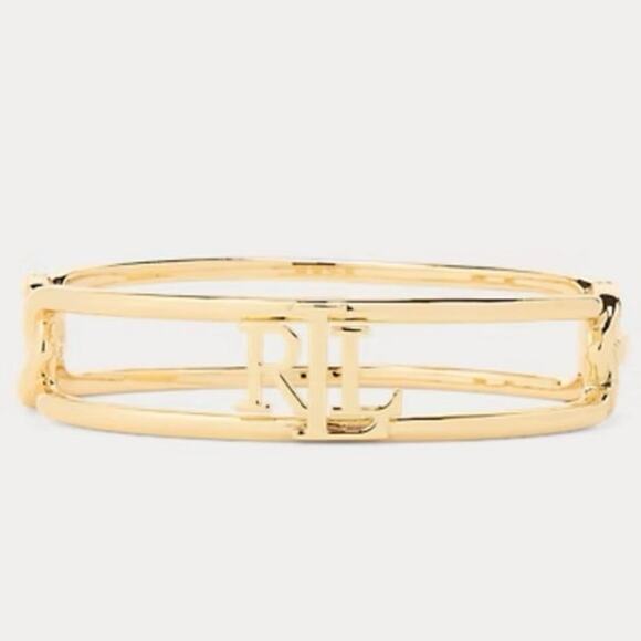 Lauren Ralph Lauren Gold-Plated Logo Hinge Bangle NWT OUT OF STOCK - Picture 3 of 4